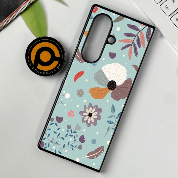 Samsung Galaxy Z Fold 7 - Floral Series Design 5 -  Premium Metal Printed soft Bumper shock Proof Case