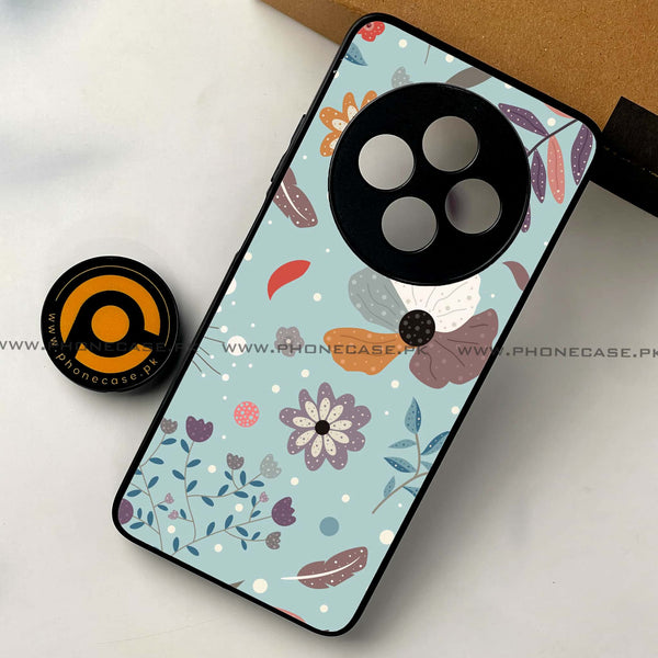 Oppo Reno 12F 4G - Floral Series Design 5 - Premium Printed Glass soft Bumper shock Proof Case