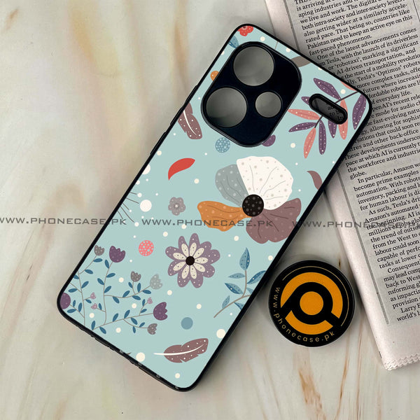 Redmi Note 13 Pro Plus 5G - Floral Series Design 5 - Premium Printed Glass soft Bumper Shock Proof Case CS-23310