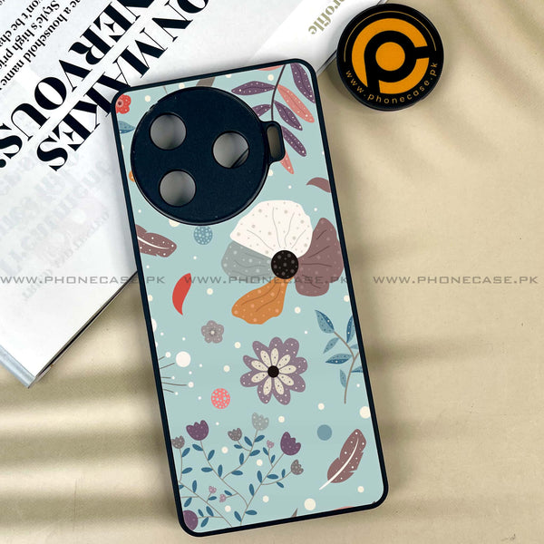 Tecno Camon 30 Pro 5G - Floral Series Design 5 -  Premium Printed Metal soft Bumper shock Proof Case