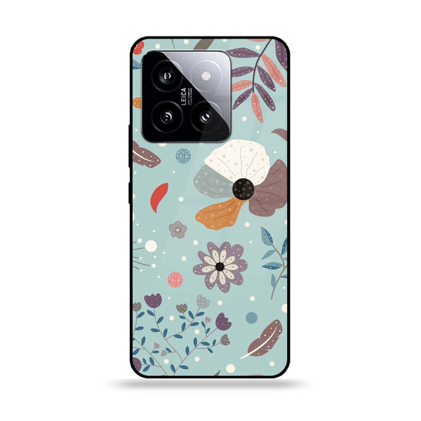 Xiaomi 14 - Floral Series Design 5 -  Premium Printed Metal soft Bumper shock Proof Case