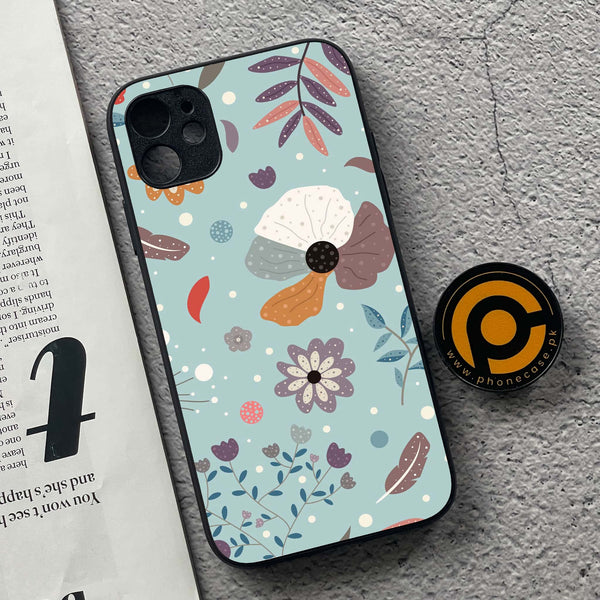 iPhone 11 - Floral Series Design 5 - Premium Printed Glass soft Bumper shock Proof Case