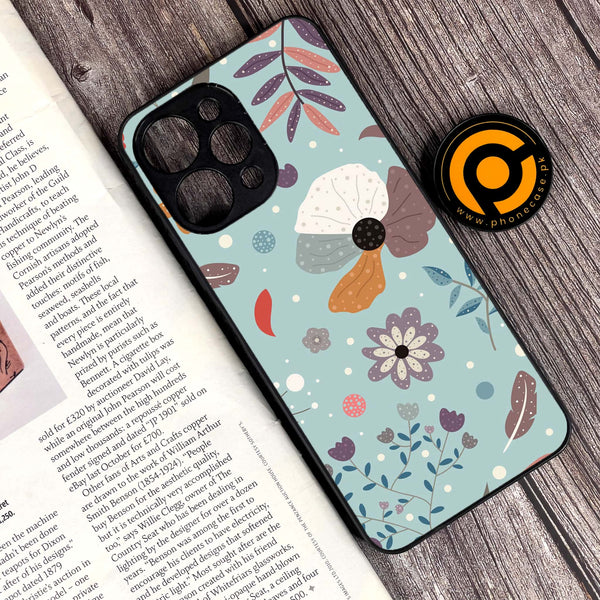 Xiaomi Redmi 12 - Floral Series Design 5 - Premium Printed Glass soft Bumper Shock Proof Case