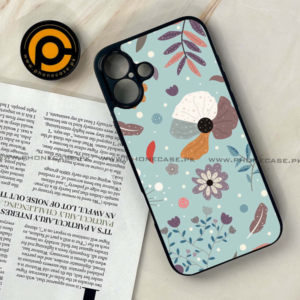 iPhone 16 Plus - Floral Series Design 5 - Premium Printed Glass soft Bumper shock Proof Case