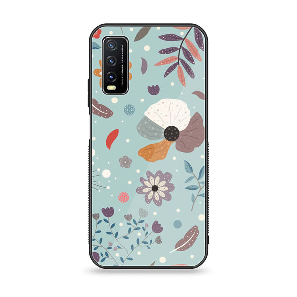 Vivo Y20s - Floral Series Design 5 - Premium Printed Glass soft Bumper shock Proof Case