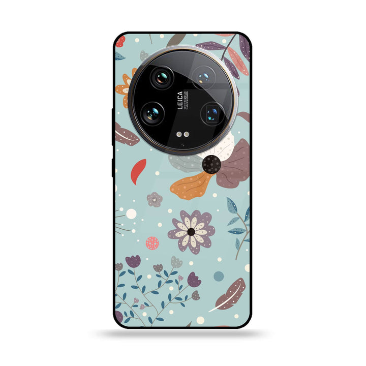 Xiaomi 14 Ultra - Floral Series Design 5 -  Premium Printed Metal soft Bumper shock Proof Case