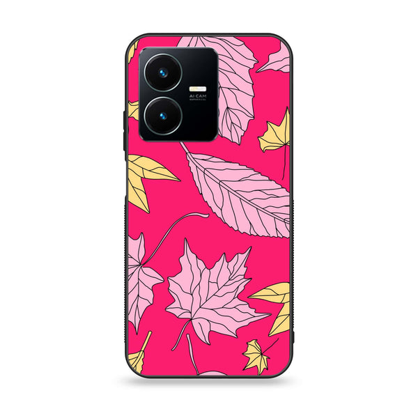 Vivo Y22 - Floral Series Design 6 - Premium Printed Glass soft Bumper Shock Proof Case