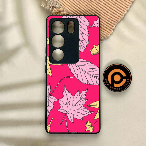 Vivo V29 - Floral Series Design 6 - Premium Printed Glass soft Bumper Shock Proof Case CS-35770