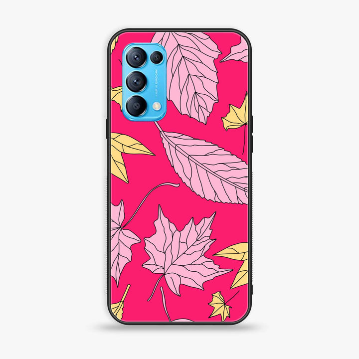 Oppo Reno 5  - Floral Series Design 6 - Premium Printed Glass soft Bumper Shock Proof Case