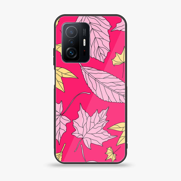 Xiaomi 11T - Floral Series Design 6 - Premium Printed Glass soft Bumper Shock Proof Case CS-27924