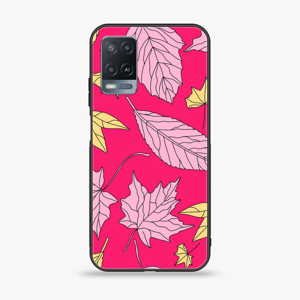 OPPO A54 - Floral Series Design 6 - Premium Printed Glass soft Bumper Shock Proof Case