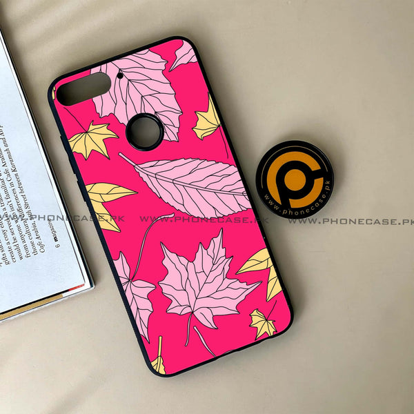 HUAWEI Y7 PRIME (2018) - Floral Series Design 6 - Premium Printed Glass soft Bumper Shock Proof Case