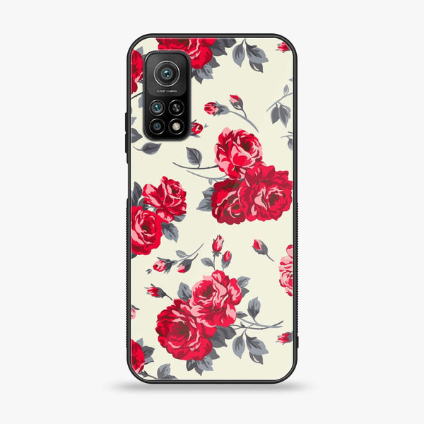 Xiaomi Mi 10T - Floral Series Design 8 - Premium Printed Glass soft Bumper Shock Proof Case