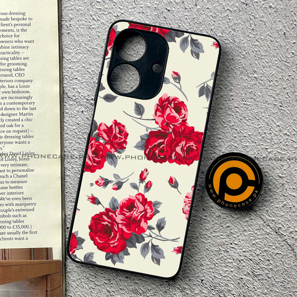 Realme Note 60 - Floral Series Design 8 - Premium Printed Metal Soft Case