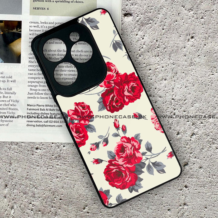 Tecno Spark 20 Pro - Floral Series Design 8 - Premium Metal Printed soft Bumper shock Proof Case  CS-30000
