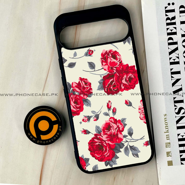 Google Pixel 9 Pro XL - Floral Series Design 8 - Premium Printed Glass soft Bumper shock Proof Case