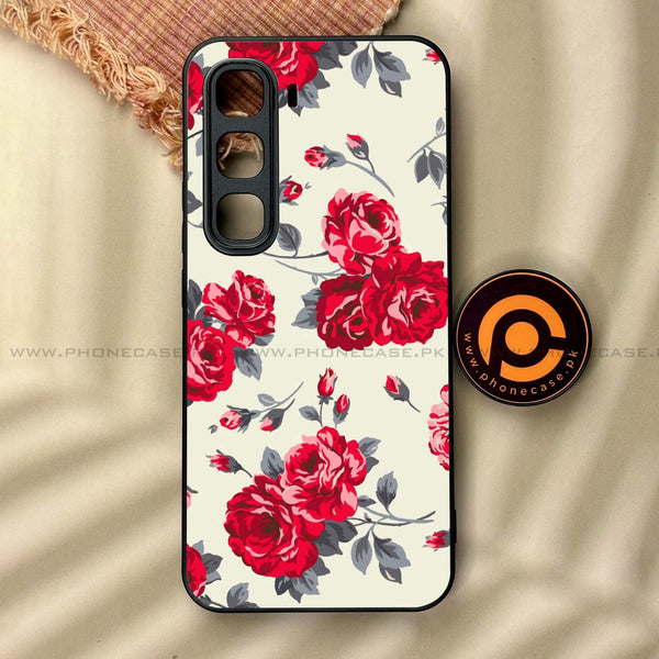 Infinix Hot 60 Pro - Floral Series Design 8 - Premium Metal Printed soft Bumper shock Proof Case CS-39264