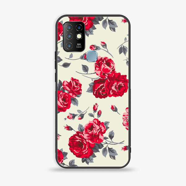 Infinix Hot 10 - Floral Series Design 8-  Premium Printed Metal soft Bumper shock Proof Case