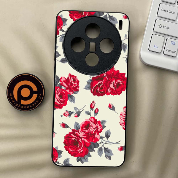 Vivo X200 - Floral Series Design 8 - Premium Metal  Printed soft Bumper shock Proof Case
