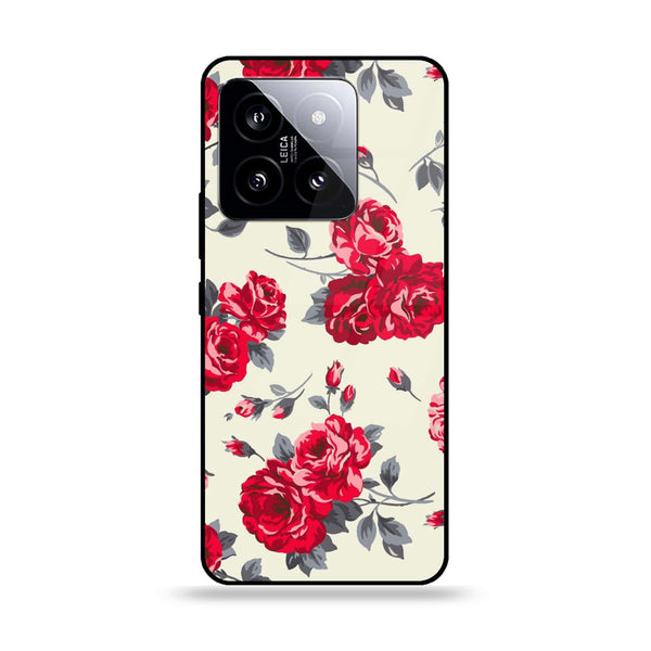 Xiaomi 14 - Floral Series Design 8 -  Premium Printed Metal soft Bumper shock Proof Case