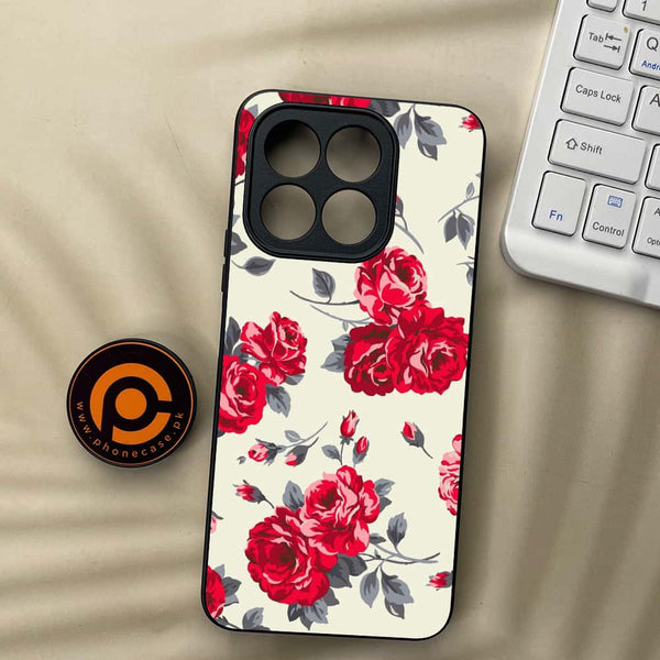 Honor X5b Plus - Floral Series Design 8 - Premium Metal Printed soft Bumper shock Proof Case