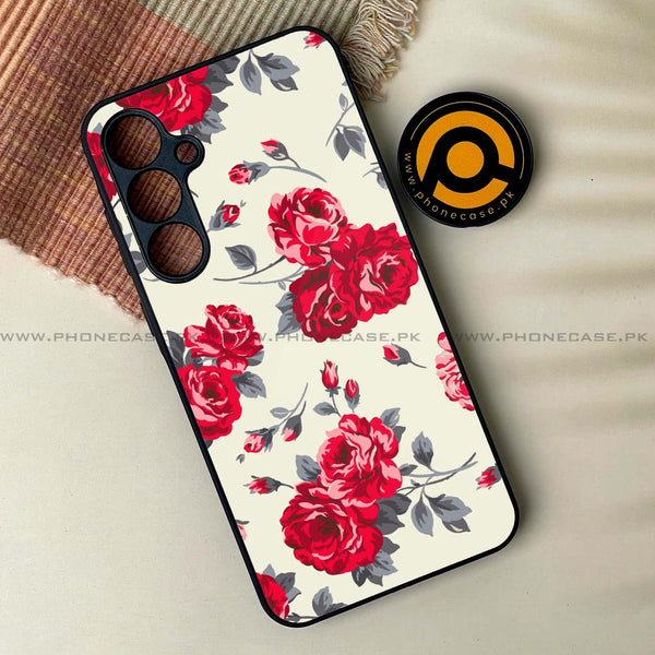 Samsung Galaxy A14 - Floral Series Design 8 - Premium Printed Glass soft Bumper Shock Proof Case