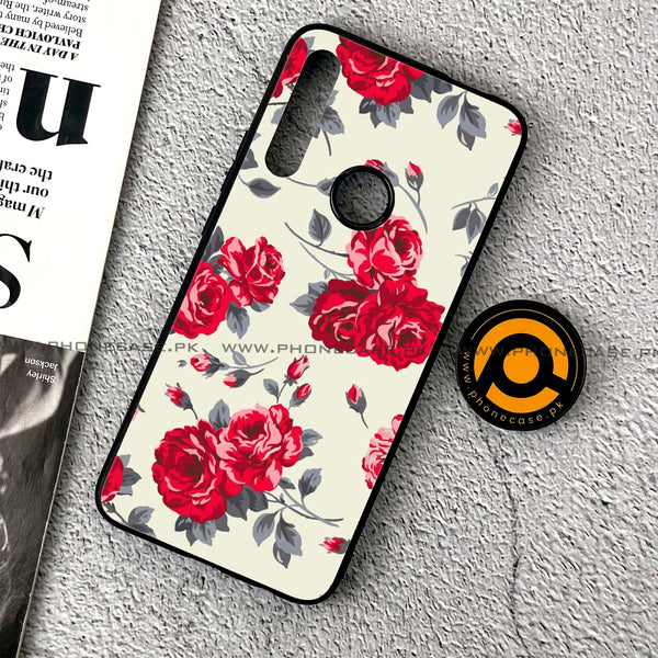 Huawei Y9 Prime (2019) - Floral Series Design 8 - Premium Printed Glass soft Bumper Shock Proof Case