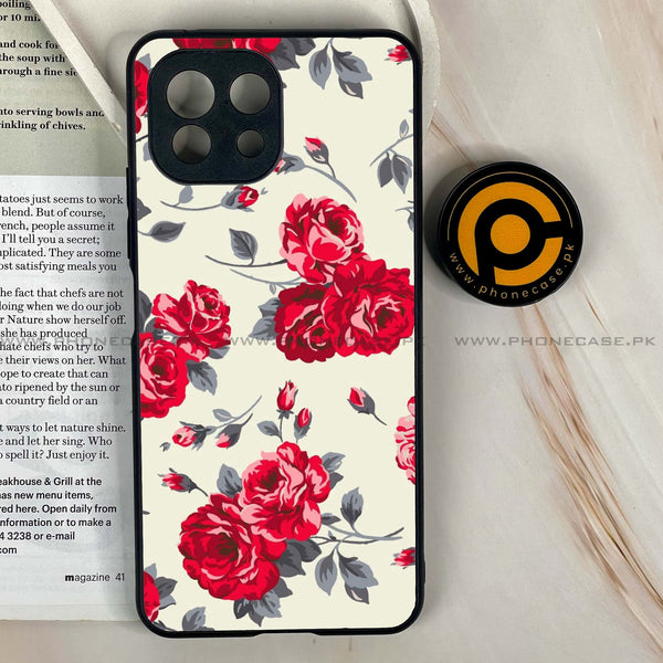 Mi 11 Lite - Floral Series Design 8 - Premium Printed Glass soft Bumper Shock Proof Case