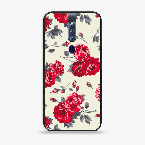 Oppo F11 Pro - Floral Series Design 8 - Premium Printed Glass soft Bumper shock Proof Case