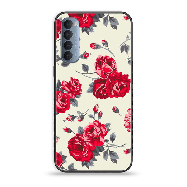 Oppo Reno 4 Pro 4G - Floral Series Design 8 - Premium Printed Glass soft Bumper Shock Proof Case