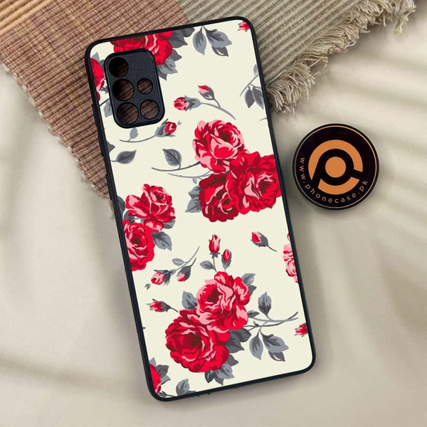 Samsung Galaxy A71 - Floral Series Design 8 - Premium Metal Printed soft Bumper shock Proof Case