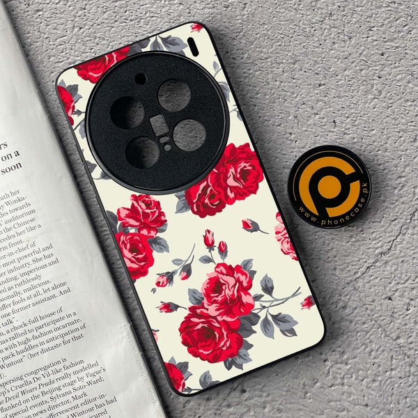 Vivo X200 Pro - Floral Series Design 8 - Premium Metal  Printed soft Bumper shock Proof Case