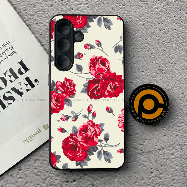 Samsung Galaxy S25 FE - Floral Series Design 8 - Premium Metal Printed soft Bumper shock Proof Case