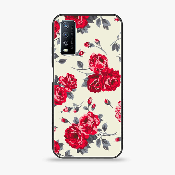 Vivo Y11s - Floral Series Design 8 -  Premium Printed Metal soft Bumper shock Proof Case