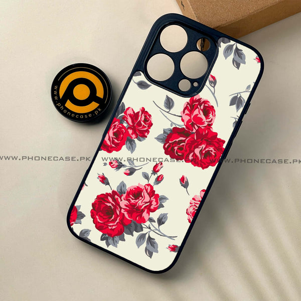 iPhone 16 Pro - Floral Series Design 8 - Premium Printed Glass soft Bumper shock Proof Case