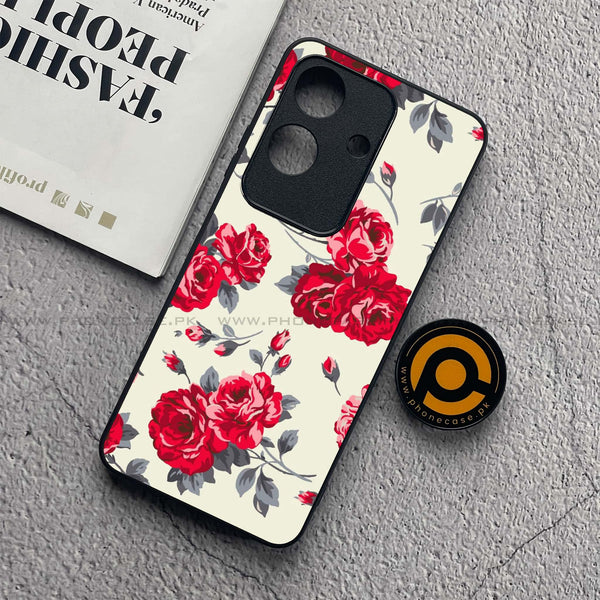Realme Note 60x - Floral Series Design 8 - Premium Metal  Printed soft Bumper shock Proof Case