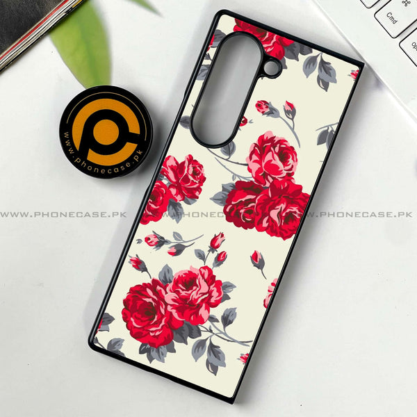 Samsung Galaxy Z Fold 6 - Floral Series Design 8 -  Premium Printed Metal soft Bumper shock Proof Case