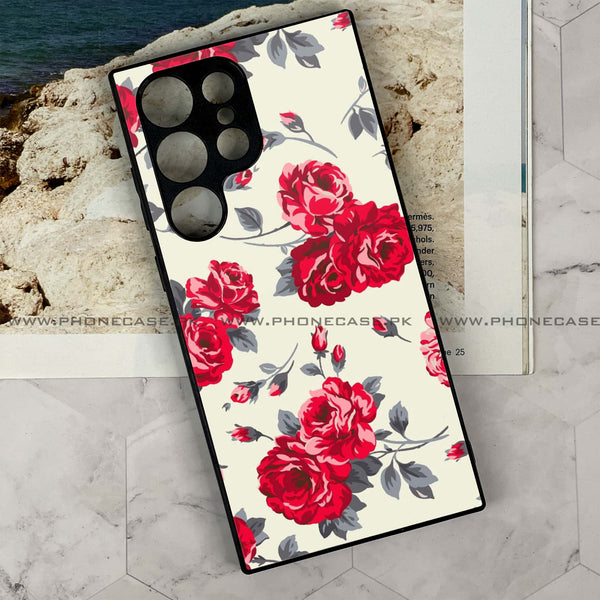 Samsung Galaxy S24 Ultra - Floral Series Design 8 - Premium Metal Printed soft Bumper shock Proof Case