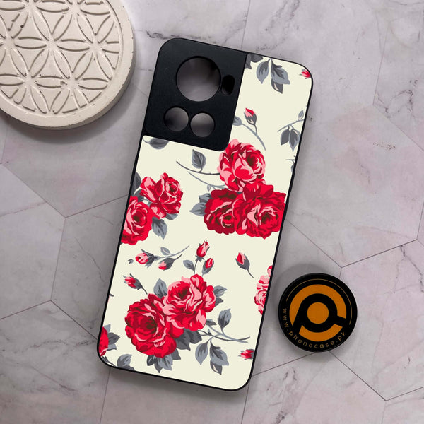 OnePlus 10R -  Floral Series Design 8 - Premium Metal Printed soft Bumper shock Proof Case
