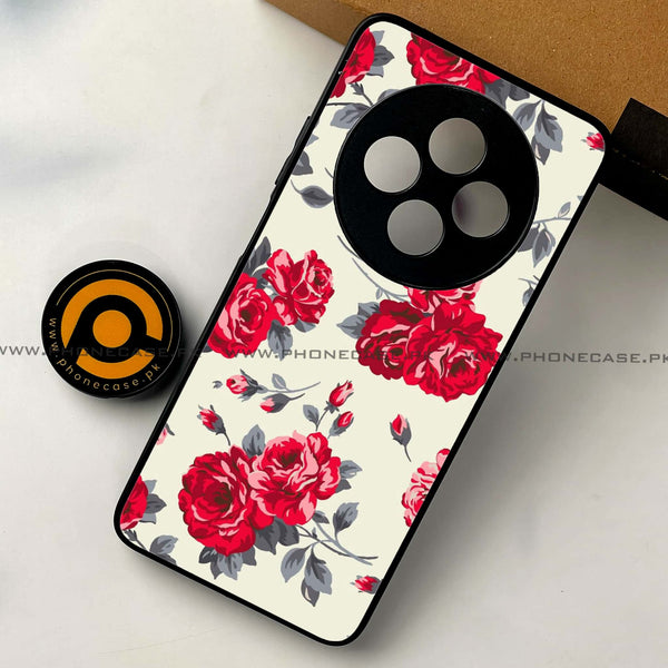 Oppo Reno 12F 4G - Floral Series Design 8 - Premium Printed Glass soft Bumper shock Proof Case CS-21064