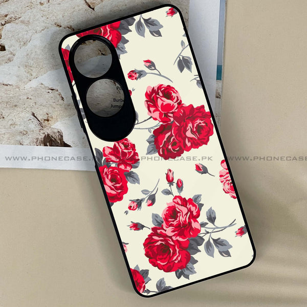 Oppo A60 - Floral Series Design 8 -  Premium Printed Metal soft Bumper shock Proof Case CS-34039