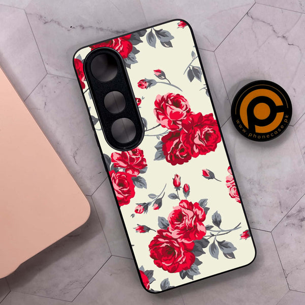 Vivo V50 Lite - Floral Series Design 8 - Premium Metal Printed soft Bumper shock Proof Case
