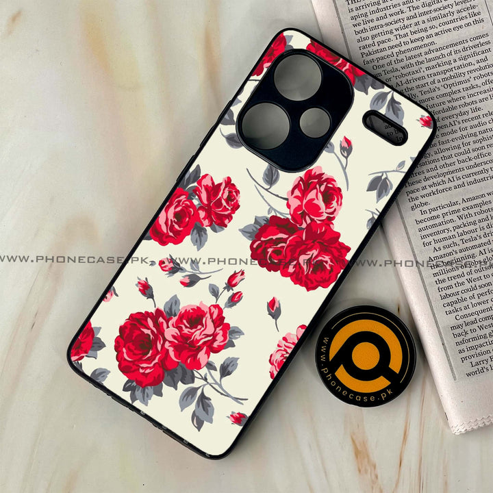 Redmi Note 13 Pro Plus 5G - Floral Series Design 8 - Premium Metal Printed soft Bumper shock Proof Case