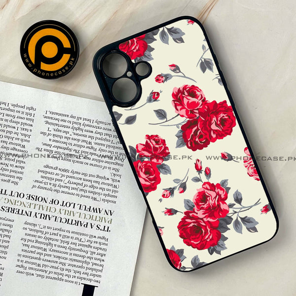 iPhone 16 Plus - Floral Series Design 8 - Premium Printed Glass soft Bumper shock Proof Case