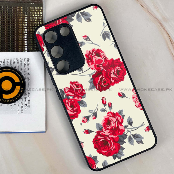 Vivo Y100 - Floral Series Design 8 -  Premium Printed Metal soft Bumper shock Proof Case