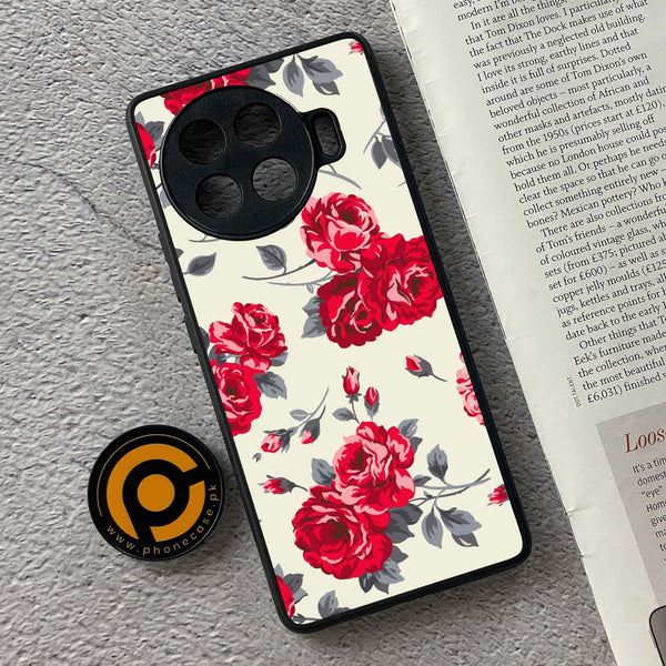 Tecno Spark 20 Pro Plus - Floral Series Design 8 -  Premium Printed Metal soft Bumper shock Proof Case