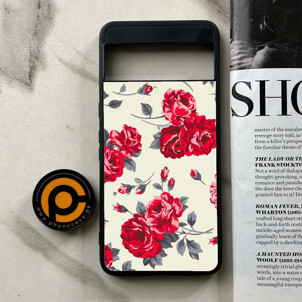 Google Pixel 8 Pro - Floral Series Design 8 - Premium Printed Glass soft Bumper Shock Proof Case