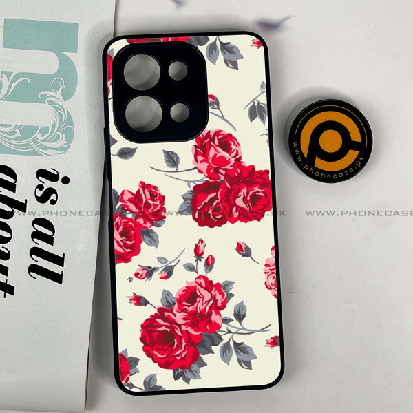 Vivo Y28 - Floral Series Design 8 - Premium Printed Glass soft Bumper shock Proof Case