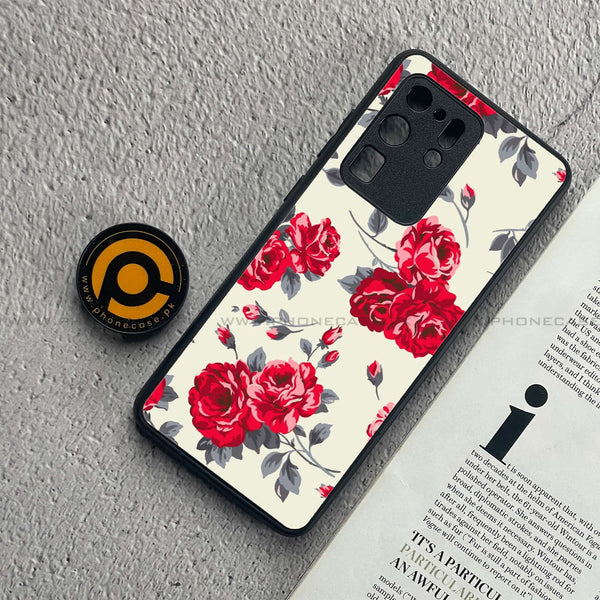 Samsung Galaxy S20 Ultra - Floral Series Design 8 - Premium Metal  Printed soft Bumper shock Proof Case
