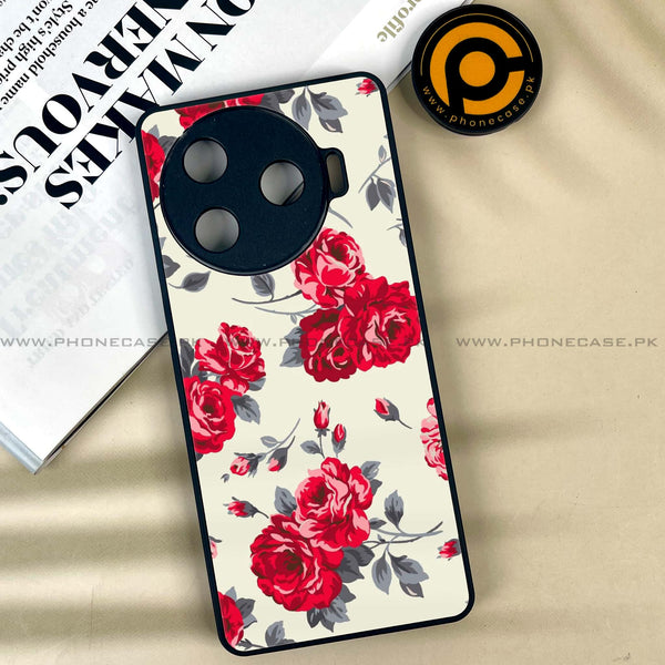 Tecno Camon 30 Pro 5G - Floral Series Design 8 -  Premium Printed Metal soft Bumper shock Proof Case